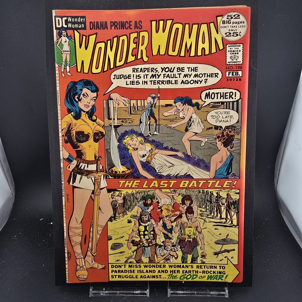 Wonder Woman 198 DC 1972 52 Big Pages Giant Diana Prince Bronze Age VF 8.0 Sharp